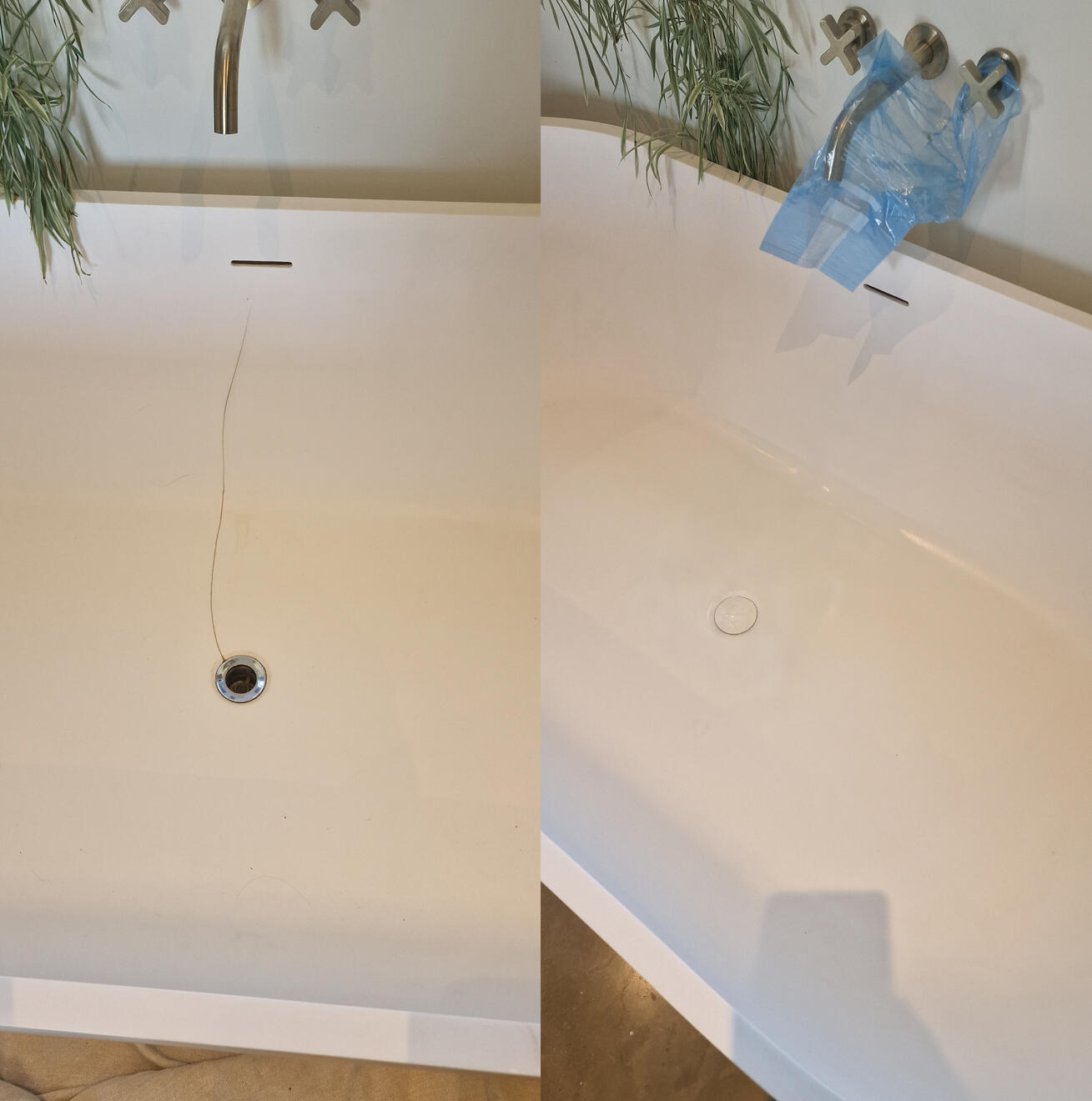 Reinforced stone resin bath crack repair in Reading, Berkshire